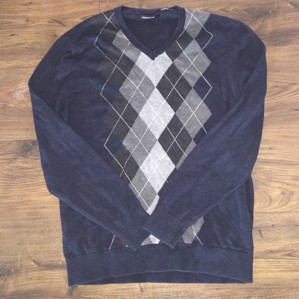 Men’s Claiborne Argyle V Neck Sweater